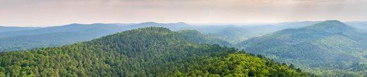 Green mountains and scenery in Arkansas