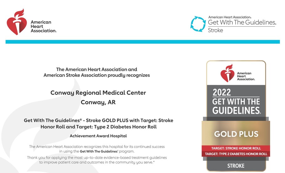 Conway Regional achieves Heart Association's top award for stroke care