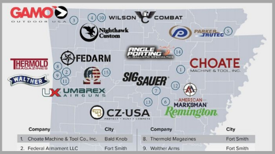 Arkansas Firearms and Ammunition Company Map