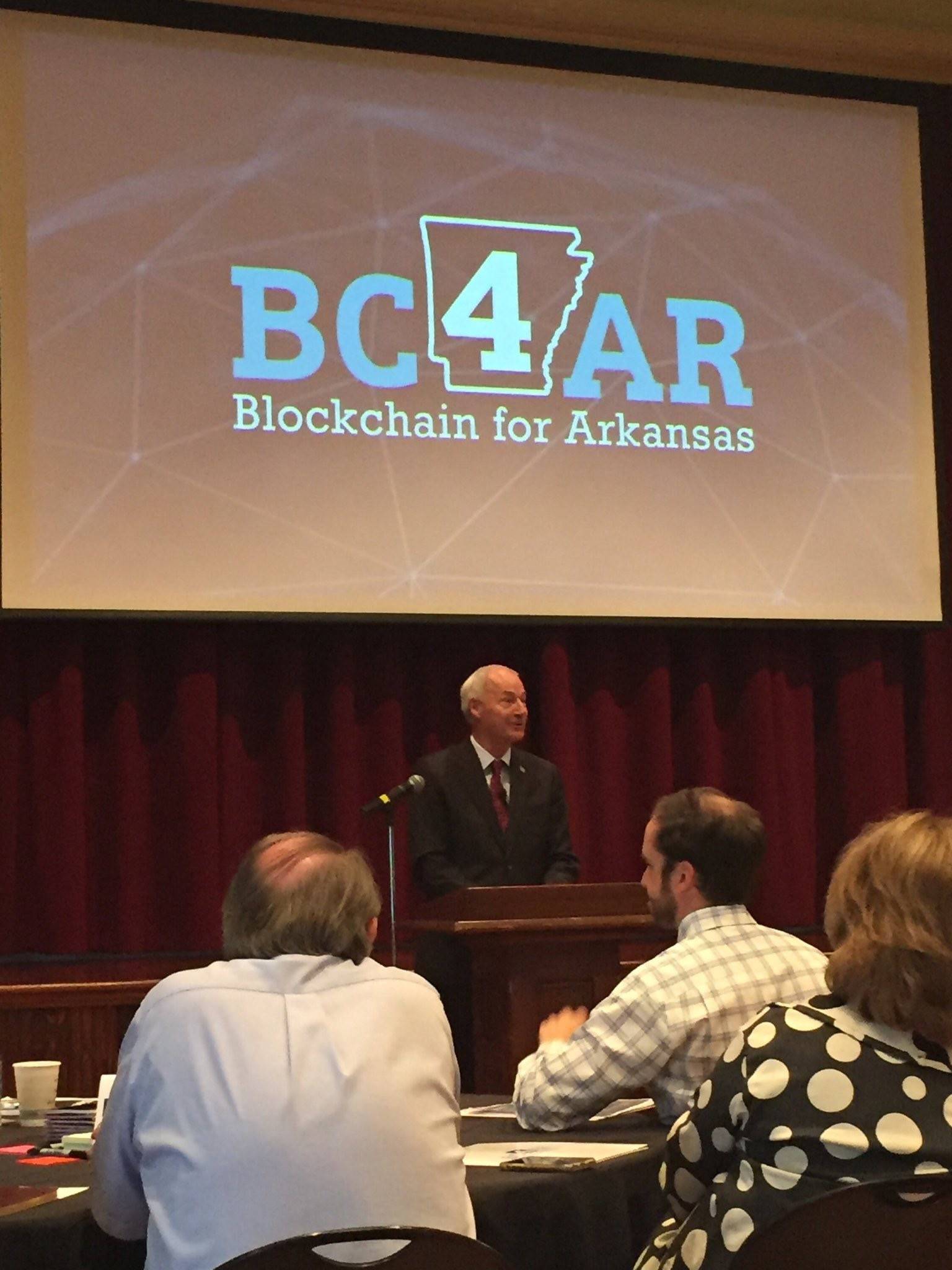 Governor Hutchinson addresses a crowd gathered for BC4AR.